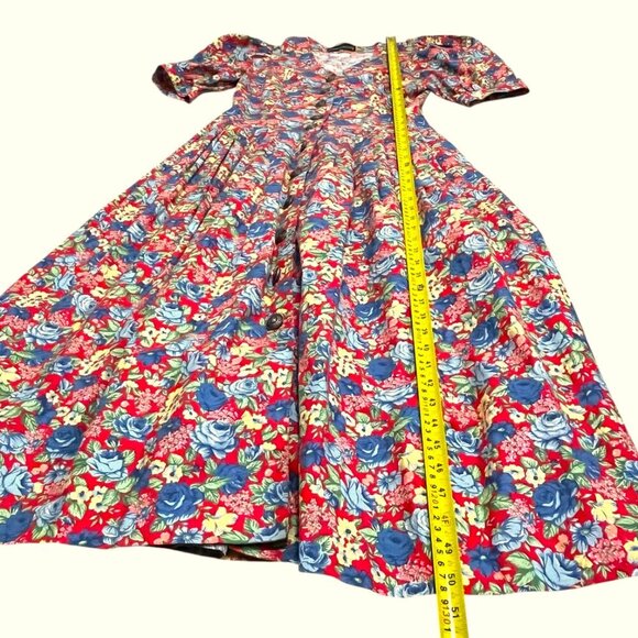 Vintage 90s dress floral print prairie, romantic cottagecore, granny 100% cotton - Picture 10 of 15